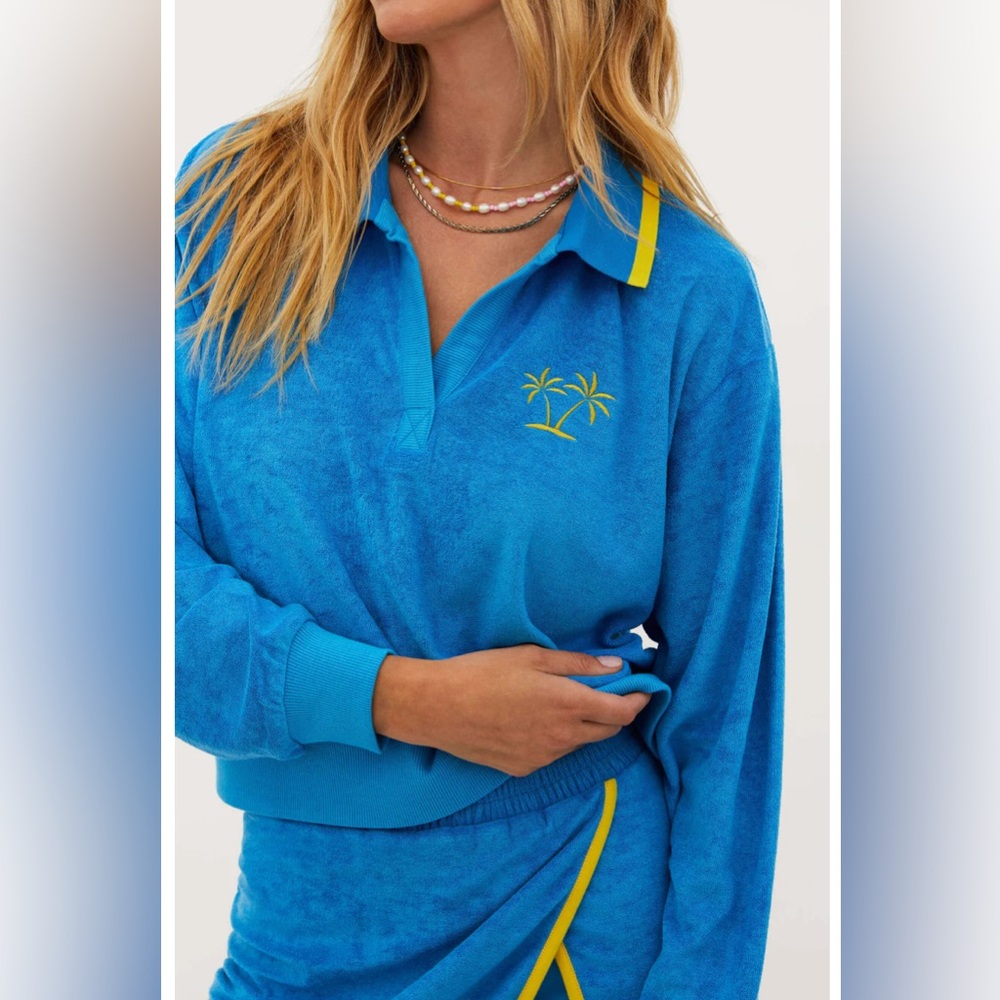Beach Riot Marina Polo - Caribbean Blue - New With Tags - Size S - Picture 2 of 7